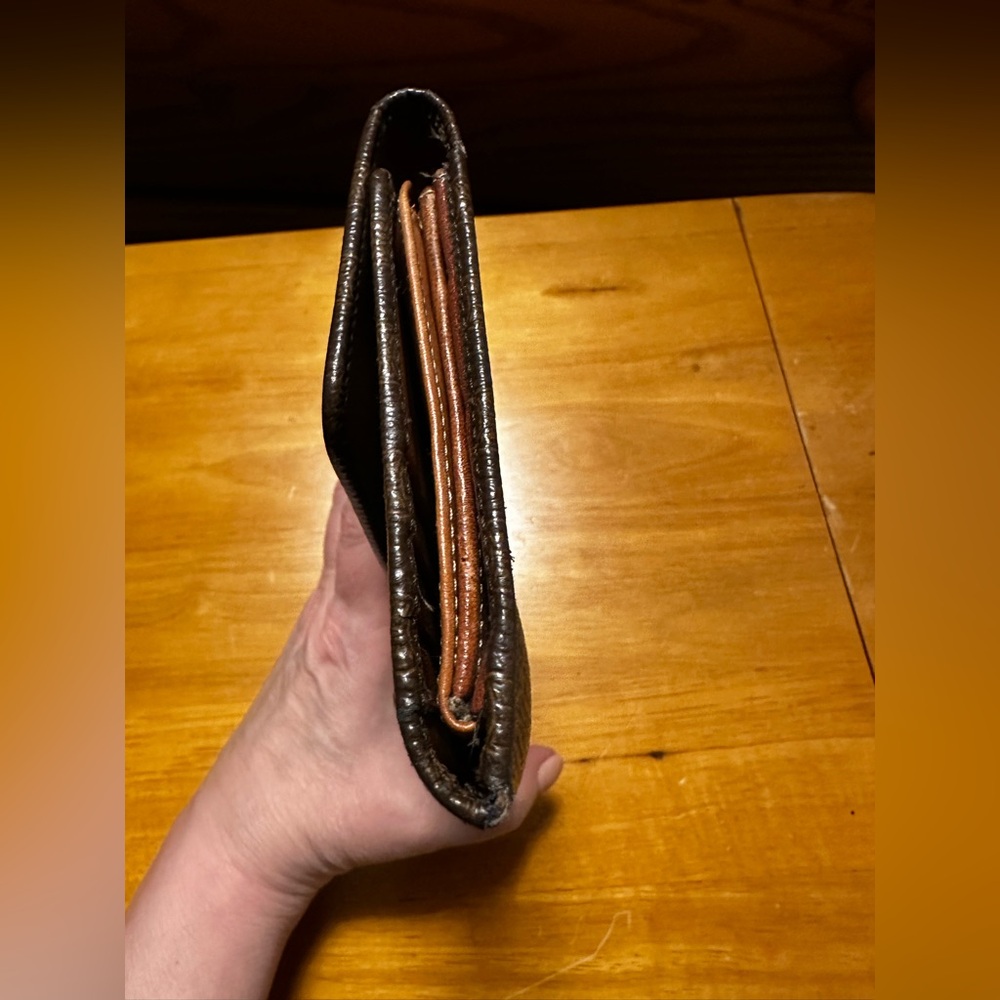 Celine Brown Leather Macadam Long Wallet - Picture 6 of 7